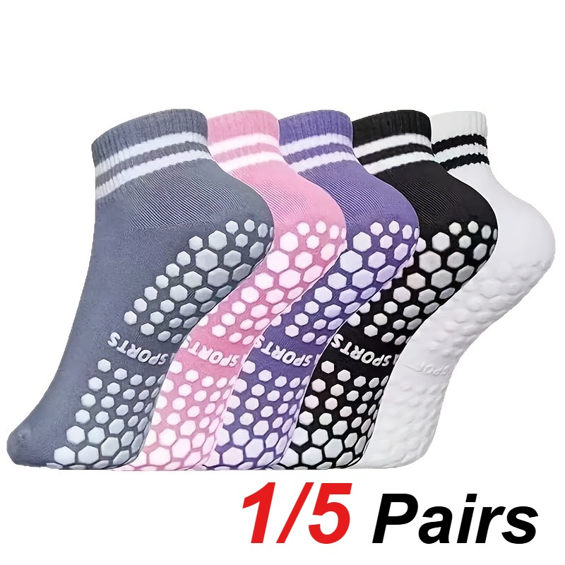 Pilates Yoga Fitness - 1/5 Par de Meias de Silicone