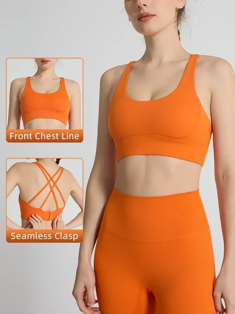 Pilates Yoga Wrap Top - Sutiã esportivo feminino, cor sólida, sexy,