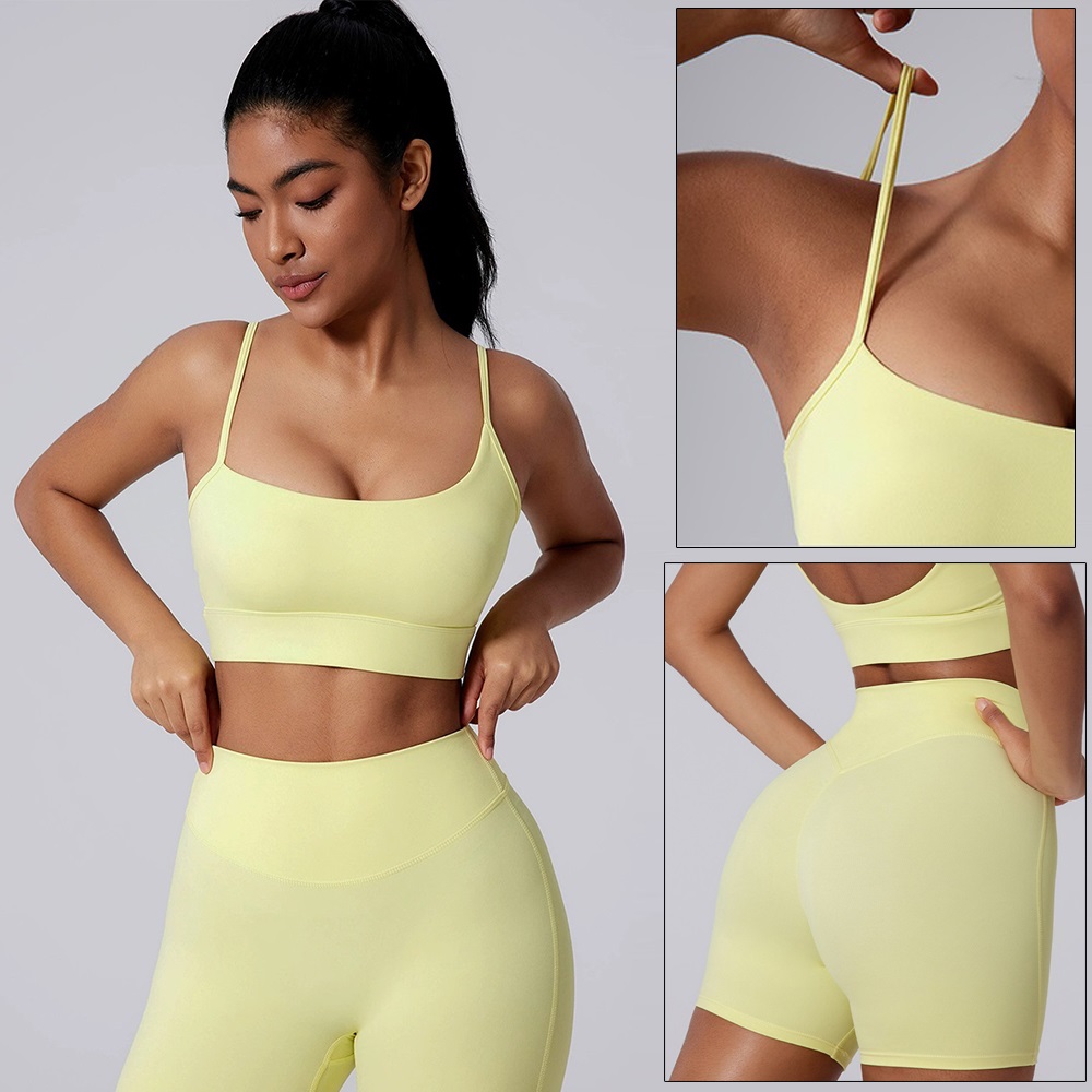 Conjunto de Yoga Amarelo Cloud - Pilates Yoga Wrap Top avaliação e preço