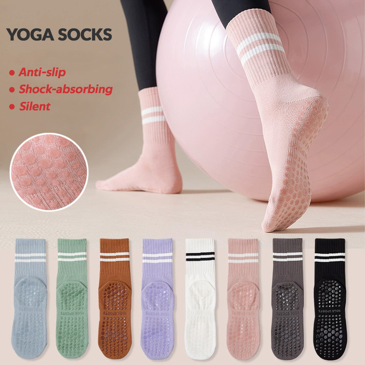 3 pares de meias longas de iog - Pilates Yoga And Barre avaliação e preço