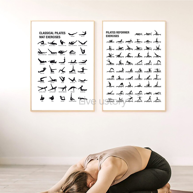 Pôster de Quadro de Exercícios - Pilates Yoga Fitness avaliação e preço
