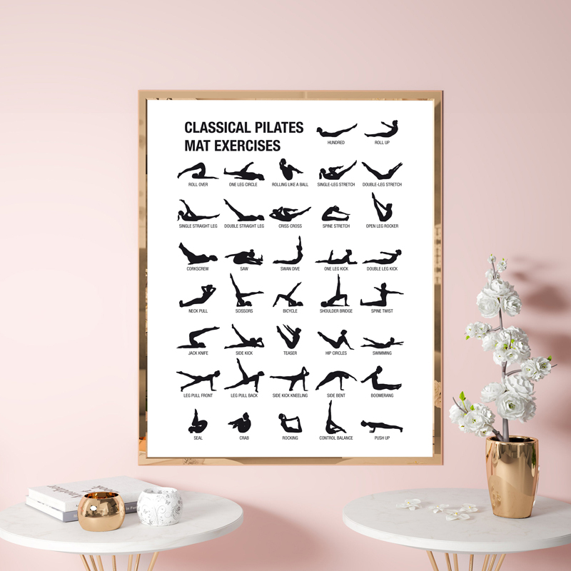 Pôster de Quadro de Exercícios - Pilates Yoga Fitness avaliação e preço